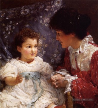 romantique romantisme Tableau Peinture - Mme George Lewis et sa fille Elizabeth romantique Sir Lawrence Alma Tadema